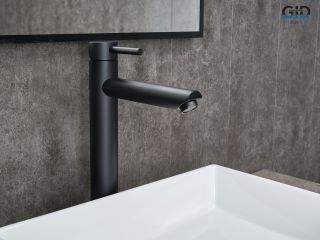 Смеситель высокий для раковины Gid Berlin SS080-BM-D SS080BMD черный матовый